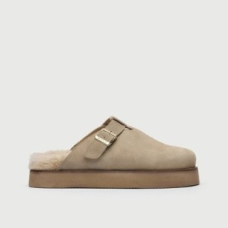 Barca Fur Clog Stone