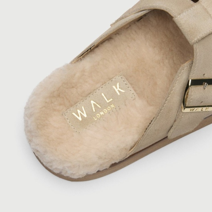 Barca Fur Clog Stone