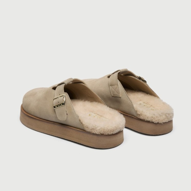 Barca Fur Clog Stone