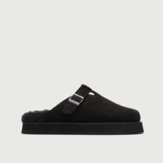 Barca Fur Clog Black