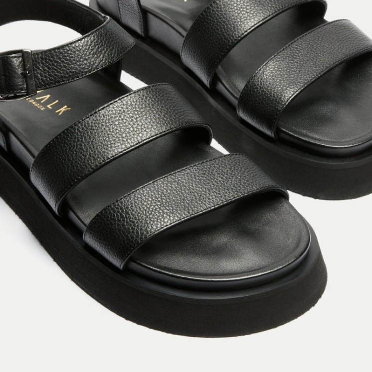 Barca Strap Footbed Sandal Black