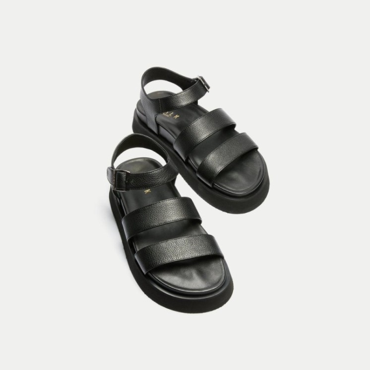Barca Strap Footbed Sandal Black
