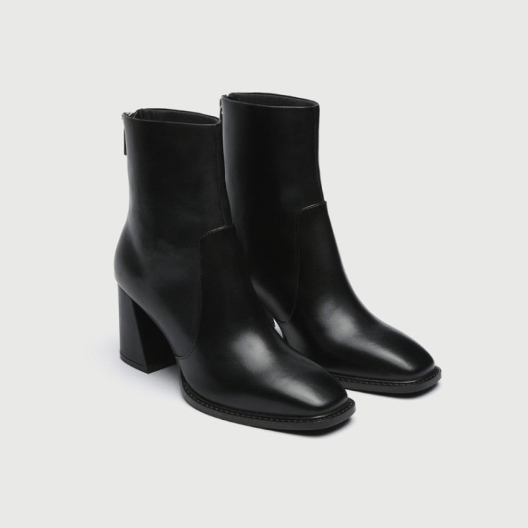 Frankie Back Zip Boot Black