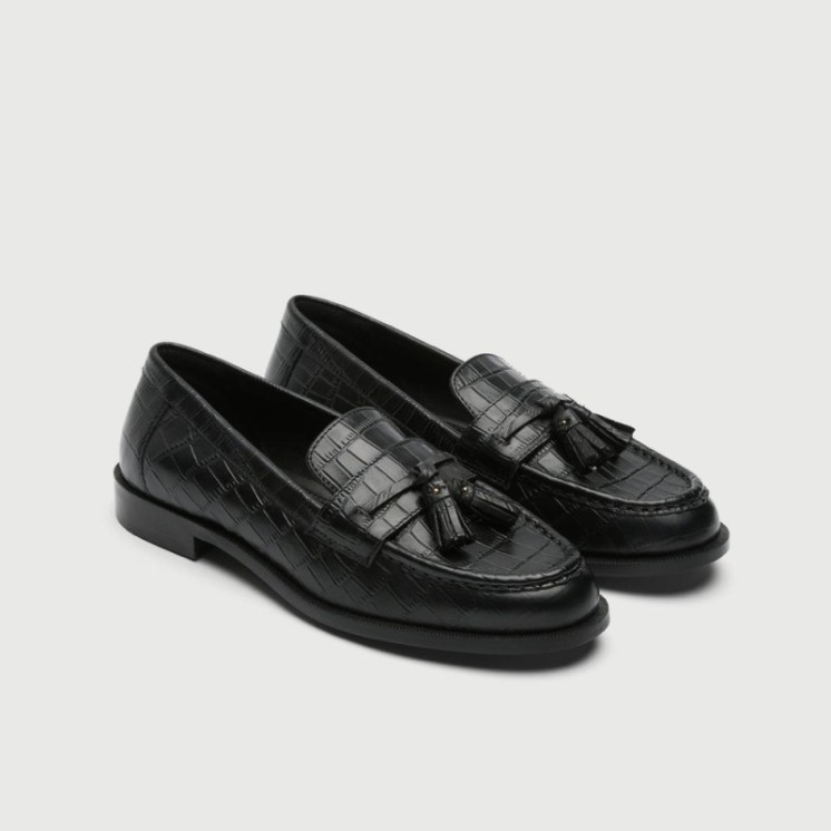 Rhea Tassel Loafer Black