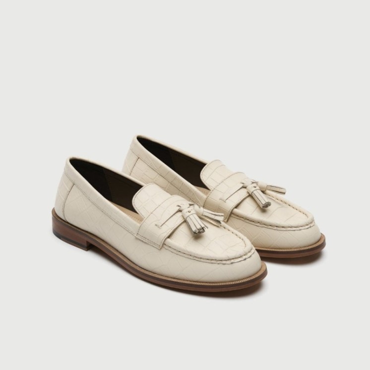 Rhea Tassel Loafer Off White