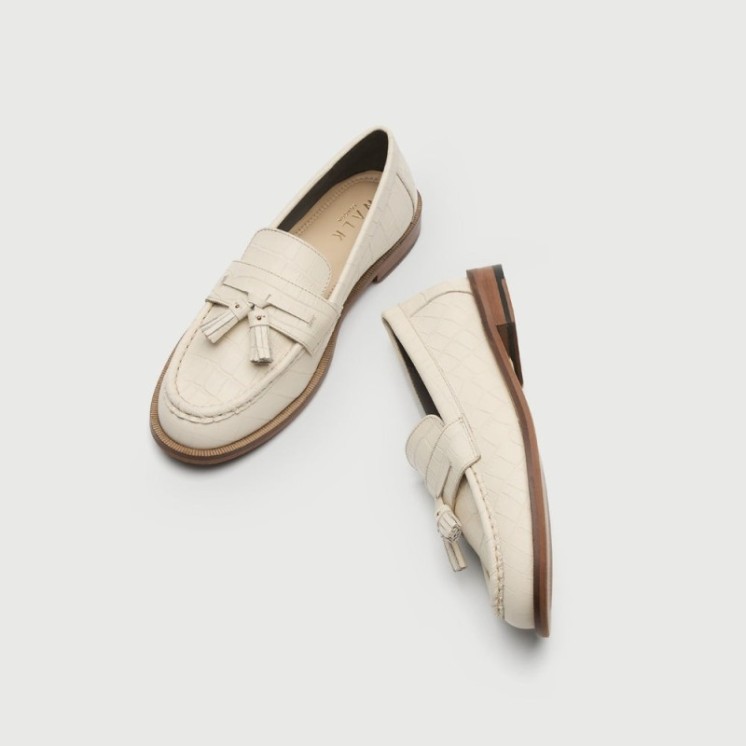 Rhea Tassel Loafer Off White